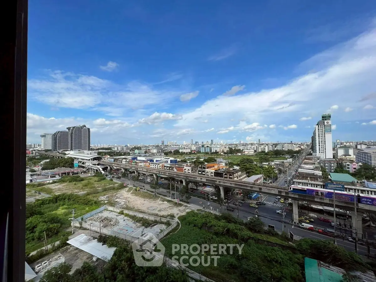Stunning cityscape view with modern infrastructure and clear blue sky