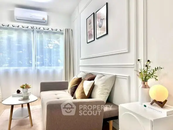 Stylish living room with modern decor and natural light