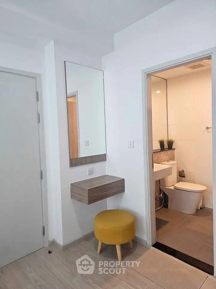 Modern bathroom with sleek design and minimalist decor