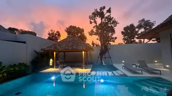 Luxurious villa with private pool and sunset view, perfect for relaxation and leisure.