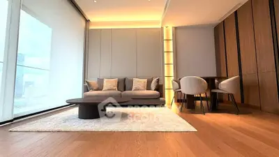 Luxurious modern living room with elegant furniture and city view, perfect for urban living.