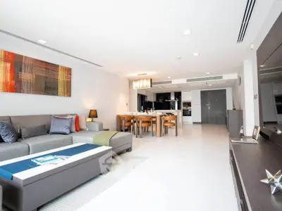 Spacious modern living room with open layout and stylish decor