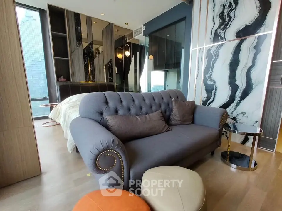 Luxurious modern living room with elegant sofa and stylish decor