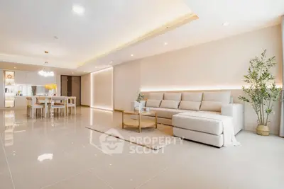 Spacious modern living room with elegant decor and open layout