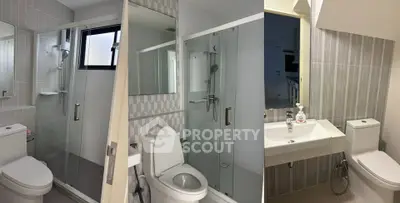 Modern bathroom with sleek shower and stylish fixtures