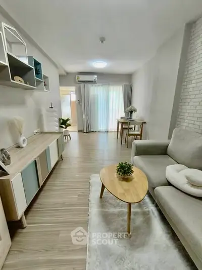 Modern living room with stylish decor and natural light