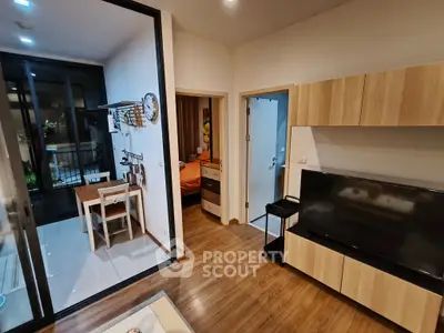 Modern apartment interior with open living area and stylish kitchen