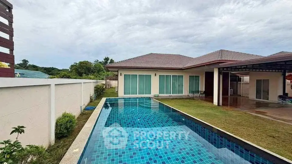 Luxurious home with private pool and modern architecture, perfect for relaxation and entertaining.