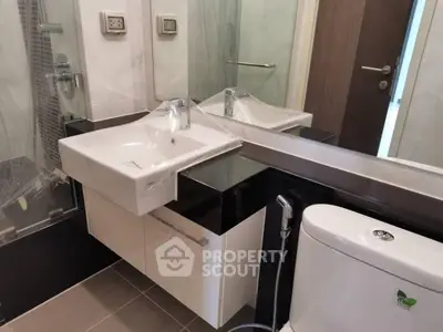 Modern bathroom with sleek fixtures and contemporary design