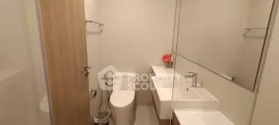 Modern bathroom with sleek fixtures and minimalist design