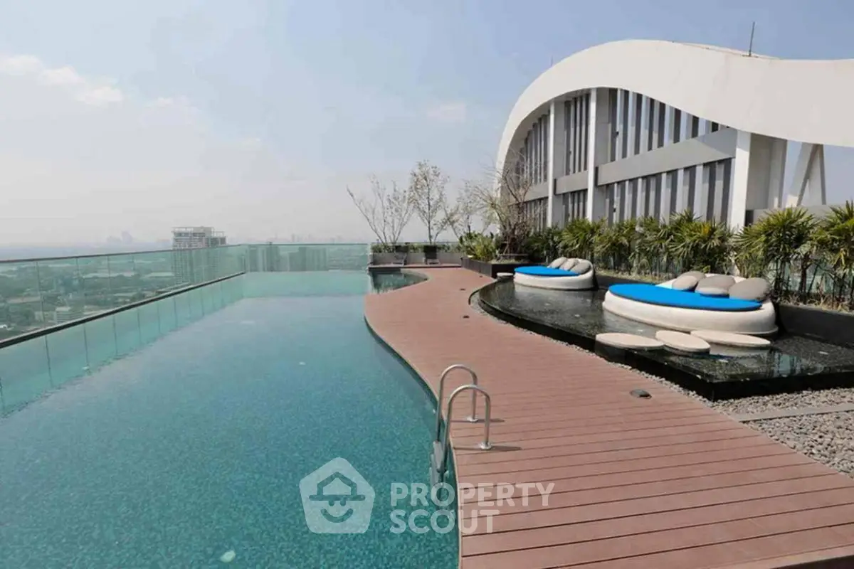 Luxurious rooftop pool with stunning city views and modern architecture.
