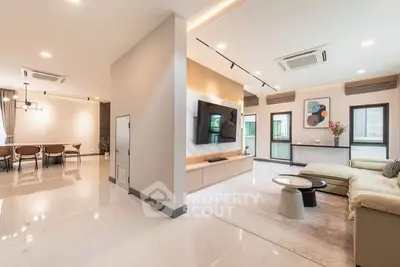 Spacious modern living room with open layout and elegant decor