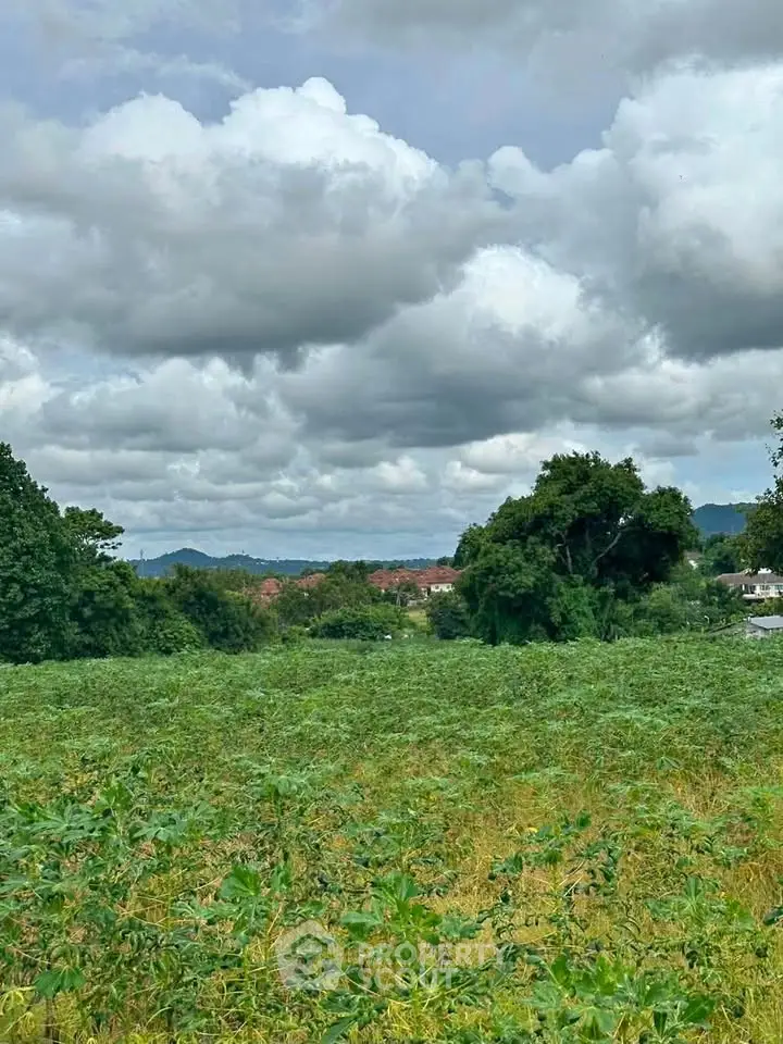 Expansive green field with scenic views, perfect for development opportunities.