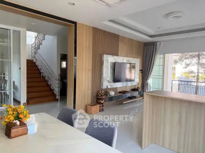 Modern living room with stylish decor and open layout