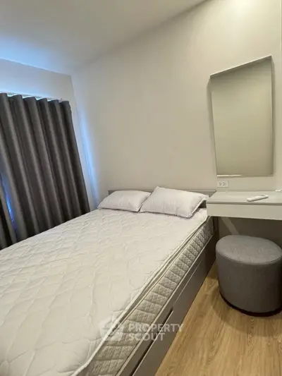 Cozy modern bedroom with minimalist design and natural light