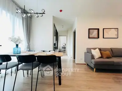 Modern living room with dining area and stylish decor