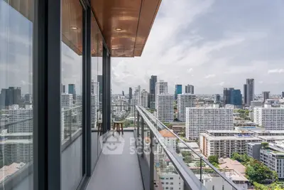 Stunning high-rise balcony with panoramic city skyline views