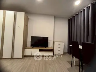 Modern living room with sleek furniture and stylish decor