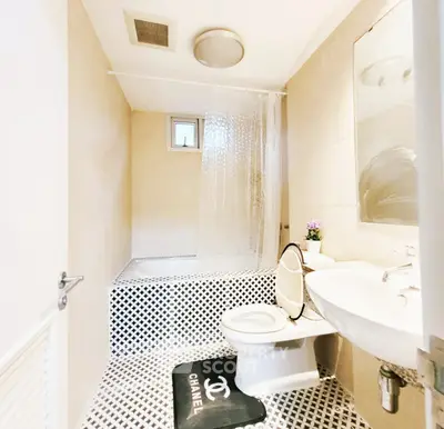 Modern bathroom with stylish decor and elegant fixtures