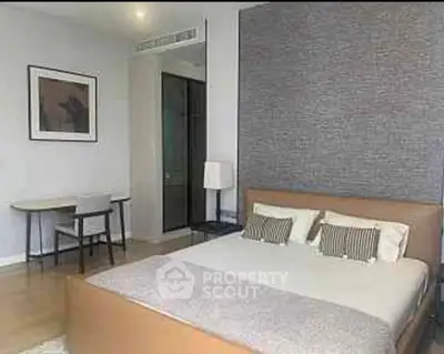 Modern bedroom with stylish decor and cozy ambiance