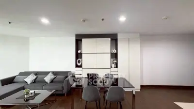 Modern living room with sleek furniture and elegant decor