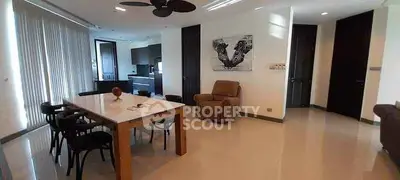 Spacious modern living room with dining area and stylish decor