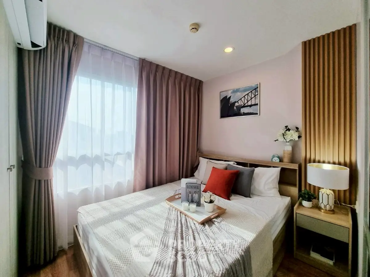 Cozy and bright bedroom with modern decor and natural light