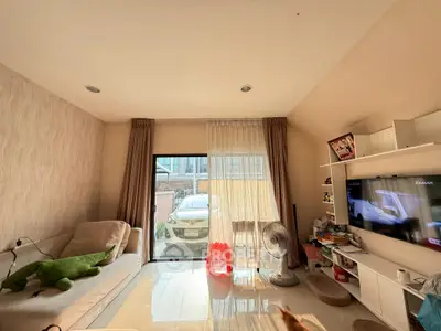 Cozy living room with natural light and modern decor