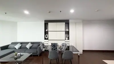 Modern living room with sleek furniture and elegant decor