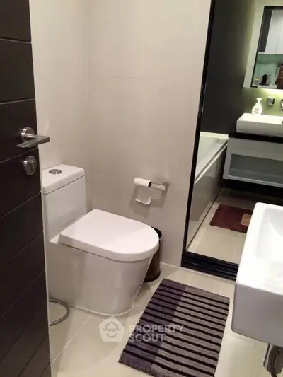 Modern bathroom with sleek fixtures and contemporary design