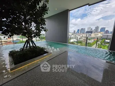 Luxurious rooftop pool with stunning city view and modern design