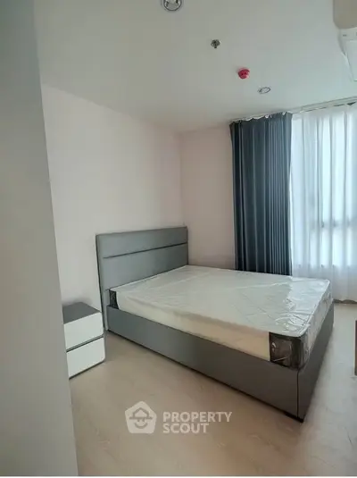 Modern bedroom with minimalist design and natural light