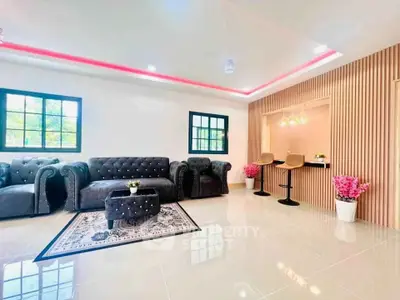 Modern living room with stylish furniture and open layout