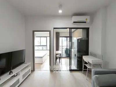 Modern living room with open layout and natural light