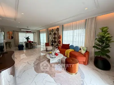 Luxurious modern living room with elegant decor and stylish furniture