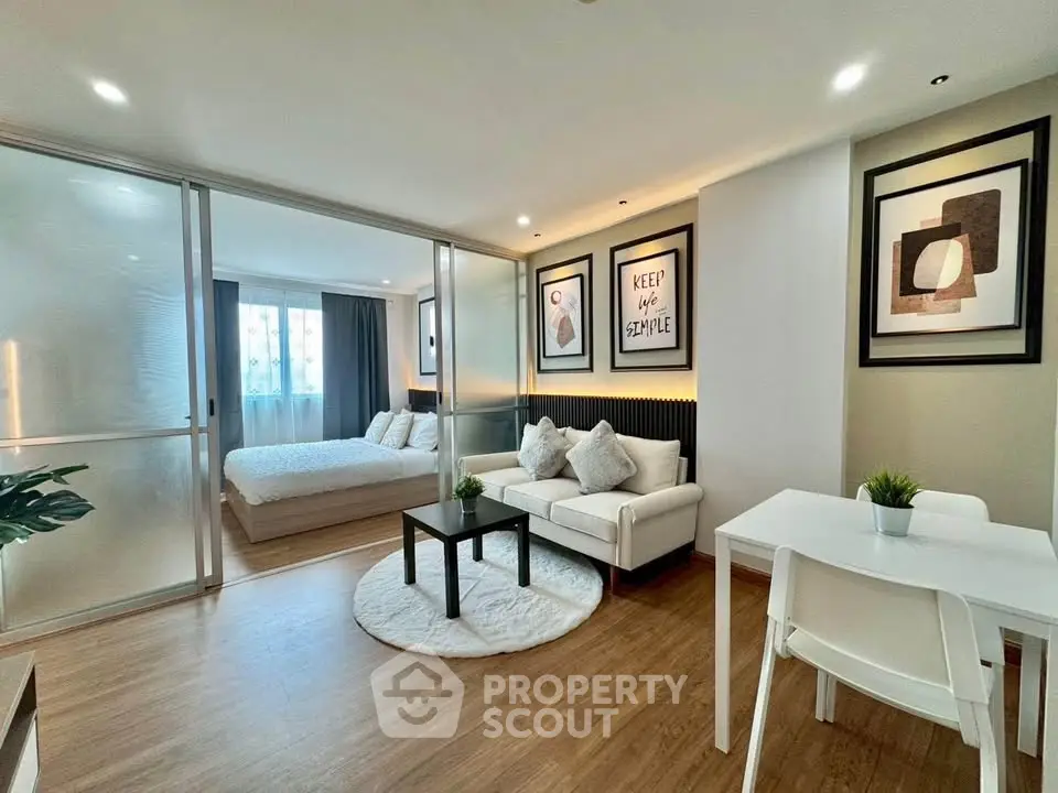 Modern studio apartment with stylish decor and open layout