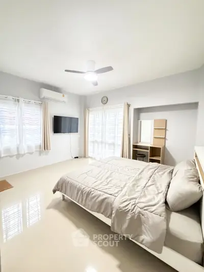 Bright and airy bedroom with modern furnishings and natural light