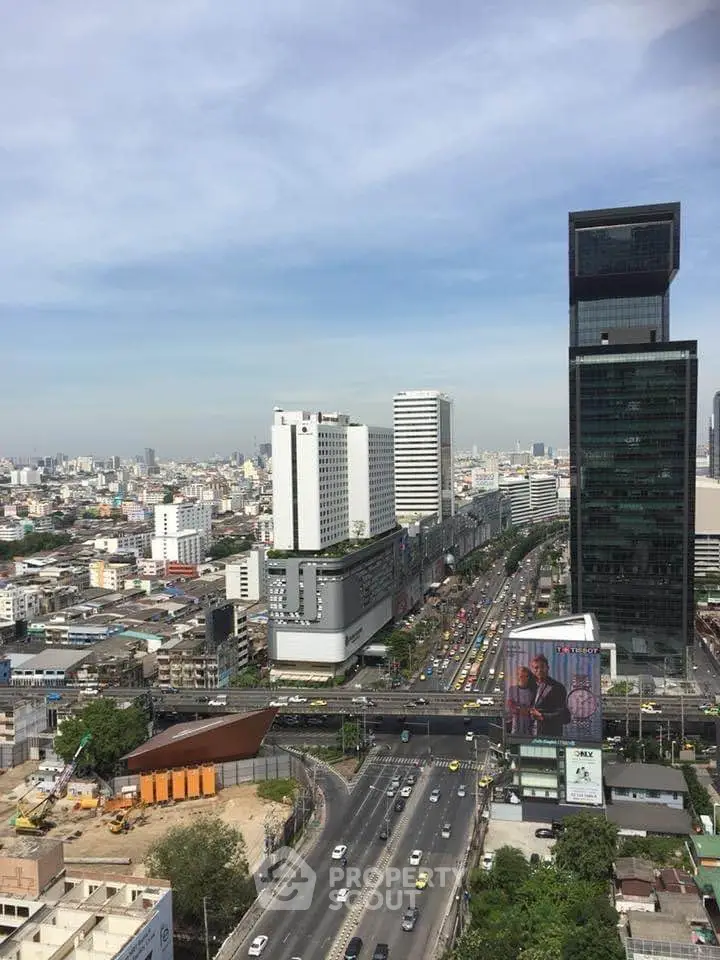 Stunning cityscape view showcasing modern skyscrapers and bustling urban life.