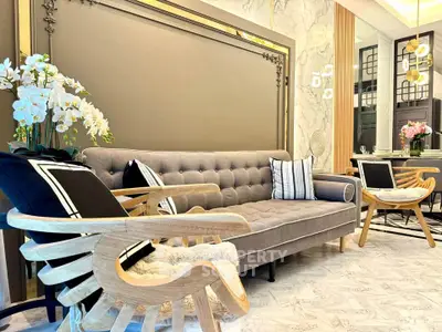 Luxurious modern living room with elegant decor and stylish furniture