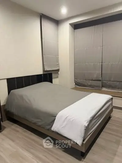 Cozy modern bedroom with minimalist design and neutral tones