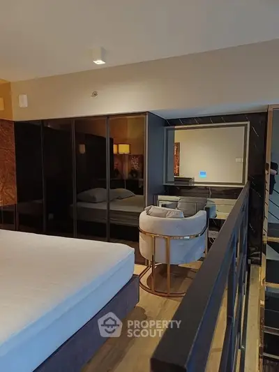 Luxurious bedroom with modern decor and stylish furniture