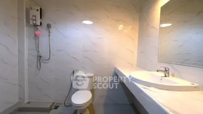 Modern bathroom with sleek design and spacious layout