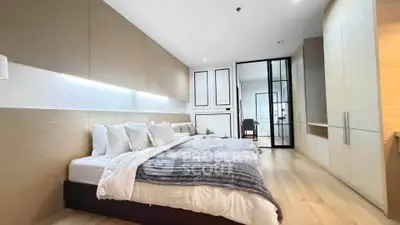 Luxurious modern bedroom with elegant decor and spacious layout