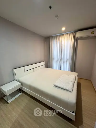 Modern bedroom with minimalist design and natural light