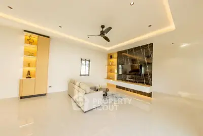 Luxurious modern living room with elegant decor and spacious design