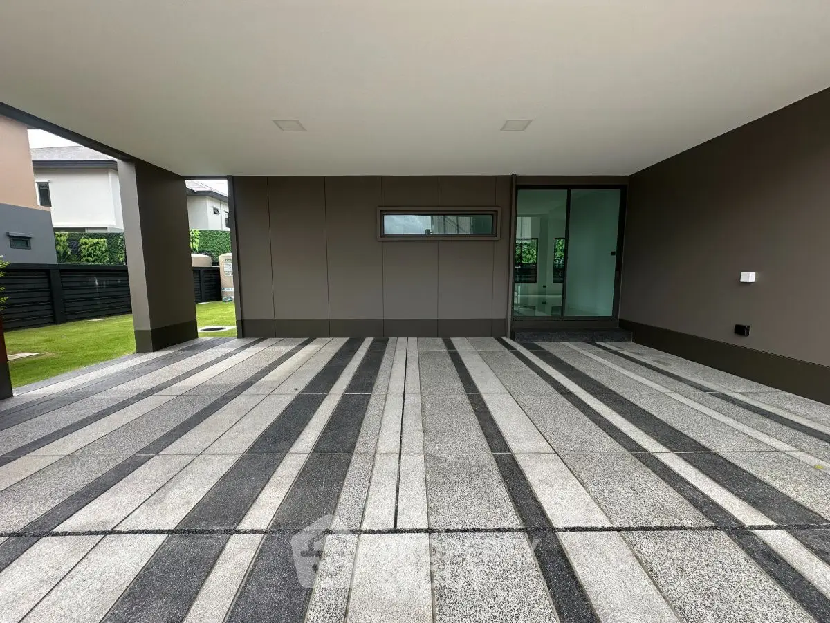 Modern covered parking area with sleek design and spacious layout