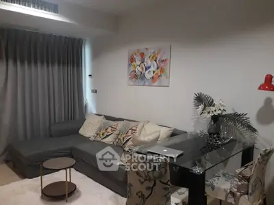 Stylish living room with modern decor and cozy seating area