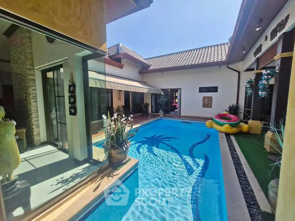 Luxurious villa with private pool and modern architecture, perfect for relaxation and entertainment.
