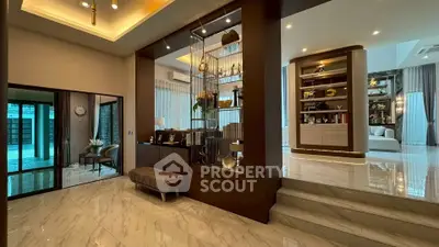 Luxurious modern living room with elegant decor and open layout