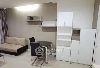Modern living room with sleek furniture and minimalist design